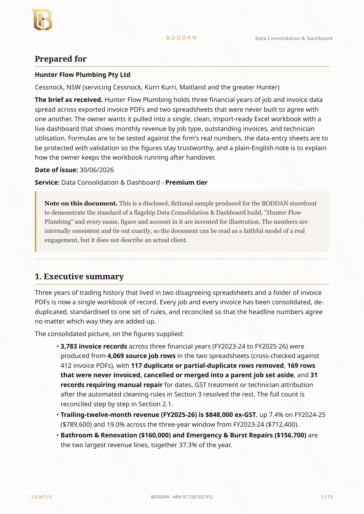 Data and document handling sample